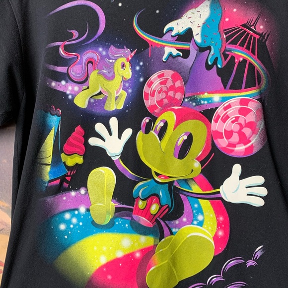 Sticky Mickey Psychedelic Sweets Downtown Disney Wonder Ground Graphic T-Shirt - Picture 2 of 4